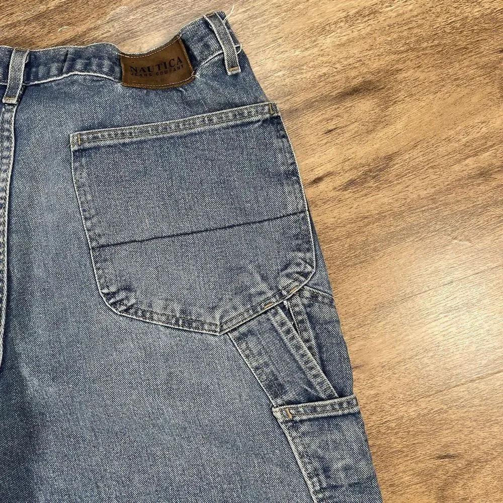 VTG Nautica Jeans Men's 36x30 Carpenter Loose Baggy‎ Wide Leg Y2K Skater Hip Hop
